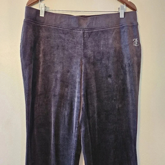 Juicy Couture Y2K Velvet Wide Leg Joggers Women's Pants Black Size  Large. - Picture 5 of 13